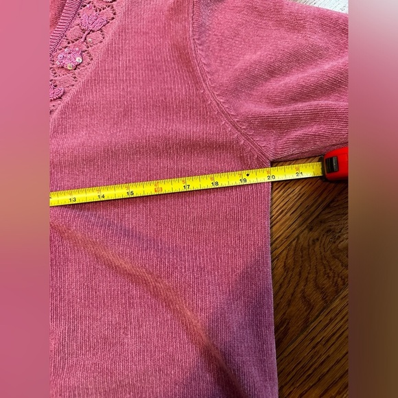 Jenny Vintage Cardigan M Womens Pink Knit Cottagecore Sweater Y2K Grandma VTG - Picture 8 of 10